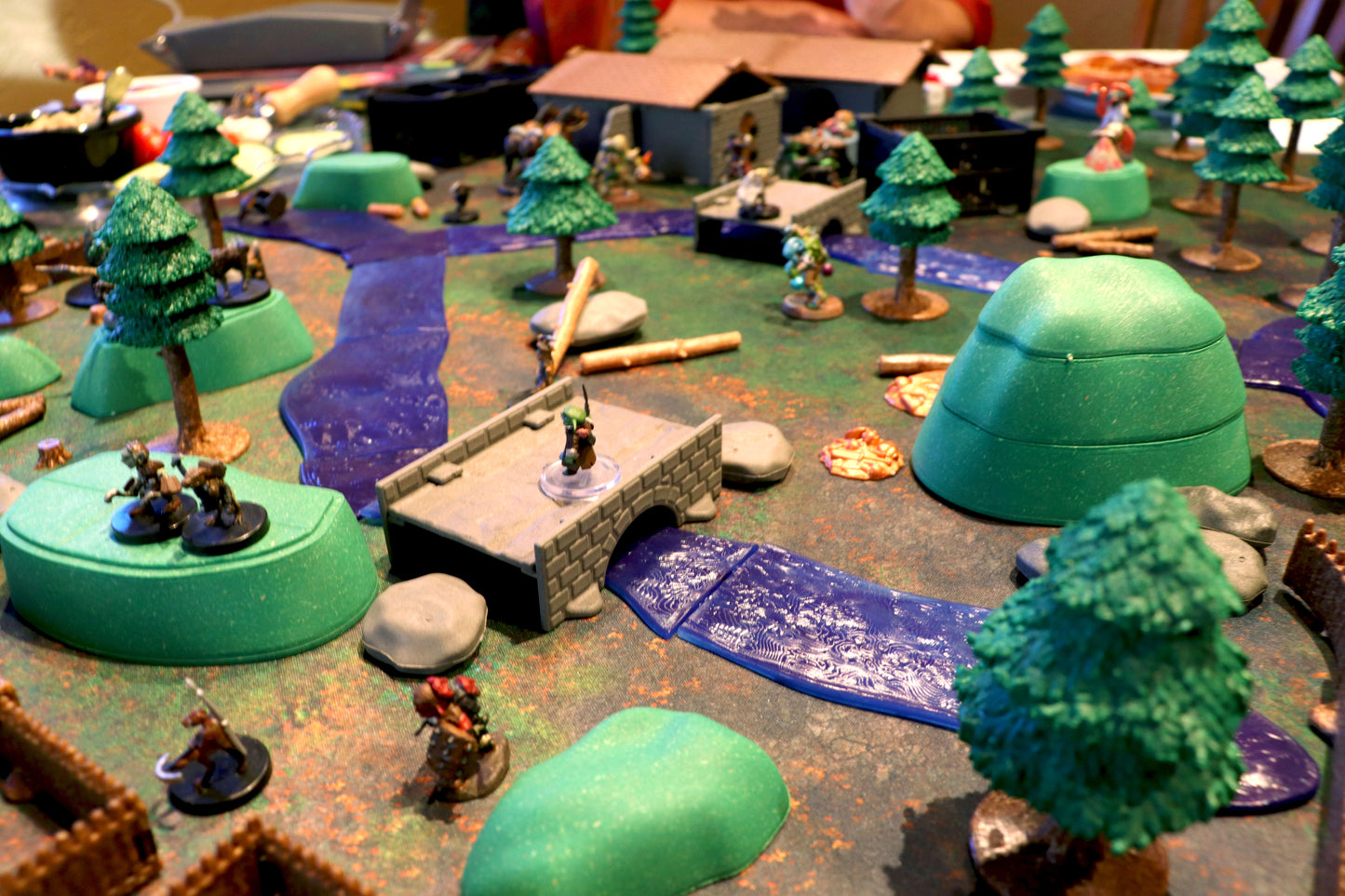 Atmospheric close-up focused on a crucial point in the scenario, like a treasure chest or a jail cell, emphasizing the high-stakes narrative of the Bandit Camp Adventure Set.