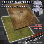 30x22" Dbl Sided 'Barren Wasteland' + 'Grassy Plains 2' F.A.T. Mat Gaming Mat