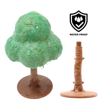 Close-up demonstrating the waterproof feature of the Autumn-Hued Forest tree canopy and the detail of the separate trunk piece.