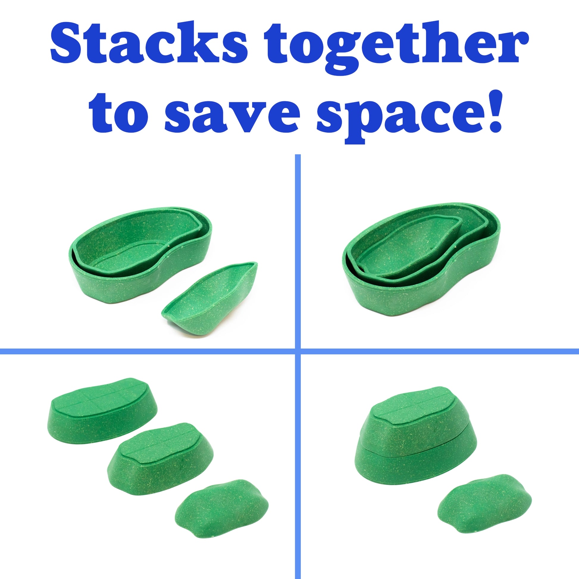 Close-up detail of one of the Chimera Terrain Set's green modular hills, showing the texture, connection points, and the ability of the pieces to stack vertically for different elevations.