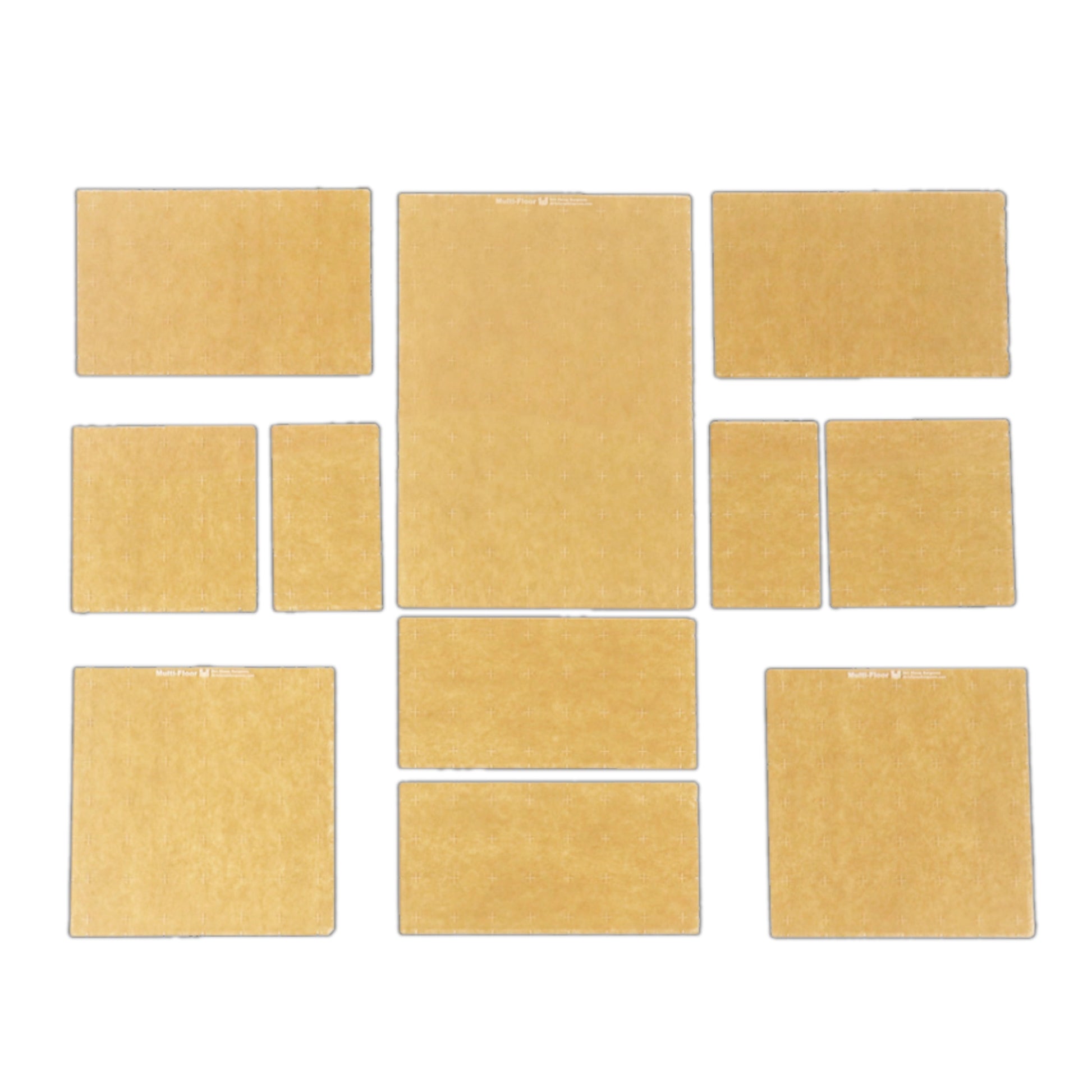 Regent Plus Platforms Set Contents showing a large number of various clear and dark gray acrylic platform tiles for custom multi-level layouts.